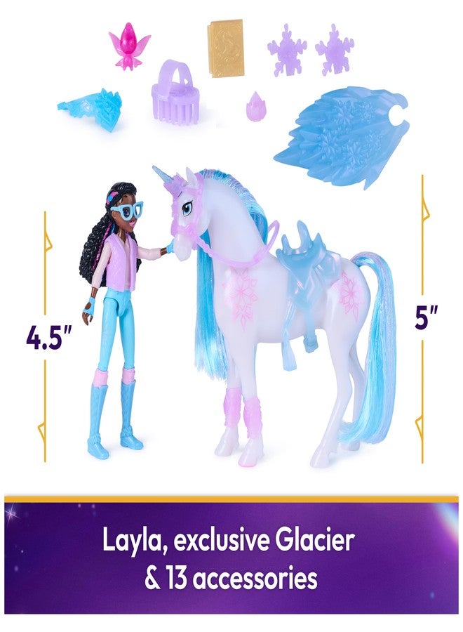 Unicorn Academy أكاديمية يونيكورن، مغامرة الأحجار الكريمة الجليدية مع دمية ليلى و13 ملحقًا، دمى وألعاب يونيكورن للبنات من عمر 4 سنوات فما فوق - Image 2